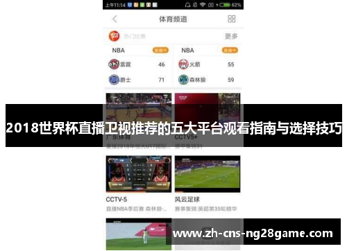 2018世界杯直播卫视推荐的五大平台观看指南与选择技巧