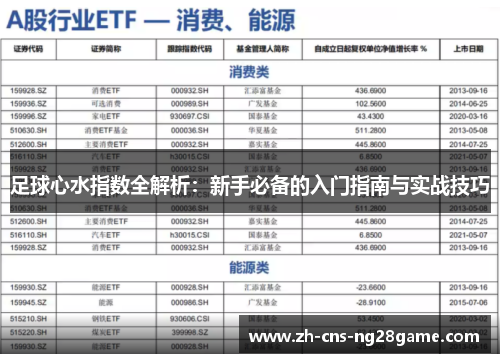 足球心水指数全解析：新手必备的入门指南与实战技巧